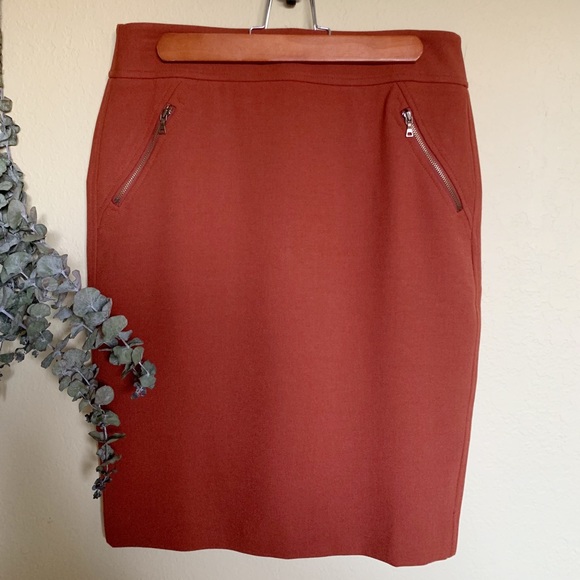 LOFT Dresses & Skirts - Ann Taylor Loft burnt orange pencil skirt sz4 NEW